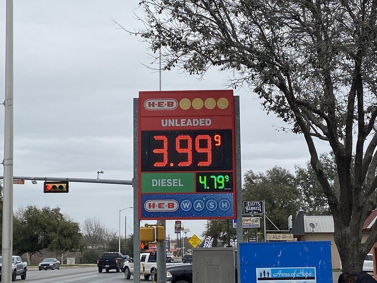Gas prices near 4 a gallon Uvalde Hesperian