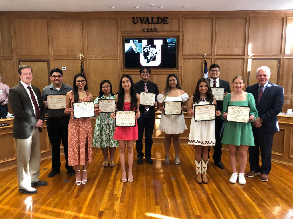 Uvalde CISD announces Top 10 Graduates at Monday Night's School Board Meeting held on April 18th, 2022