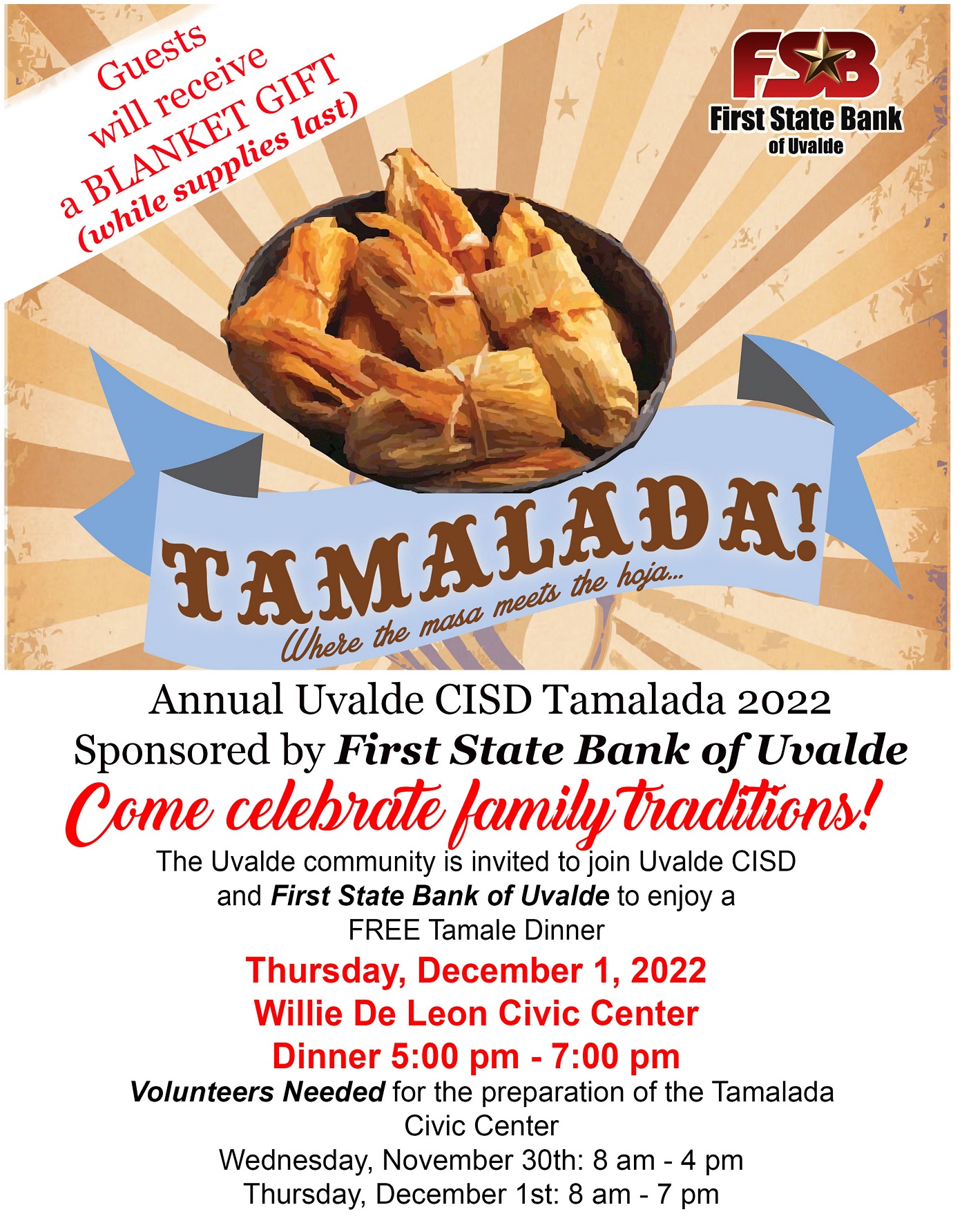 Uvalde CISD invites community to Tamalada event on Thursday December 1st Uvalde Hesperian Uvalde CISD invites community to Tamalada event on Thursday December 1st Uvalde Hesperian
